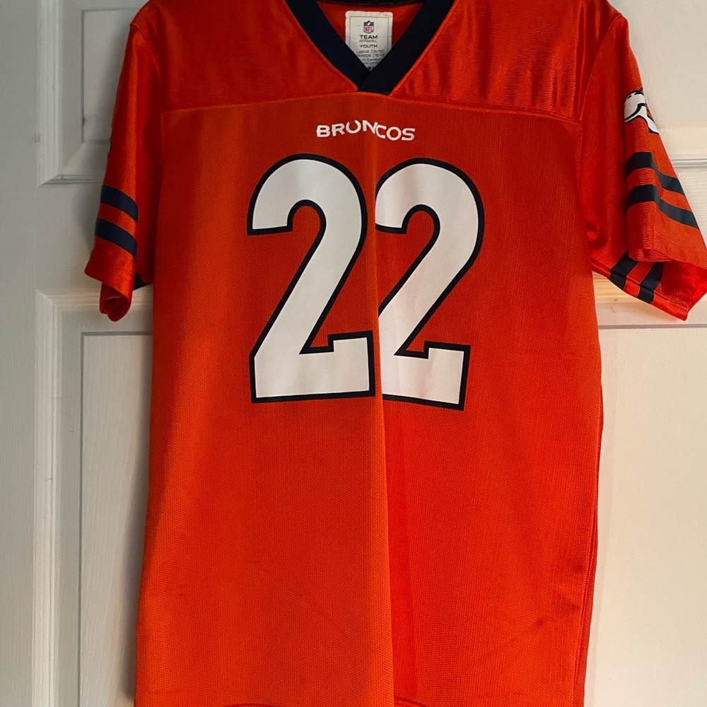 NFL Orange Jersey with Black Trim and Number 22